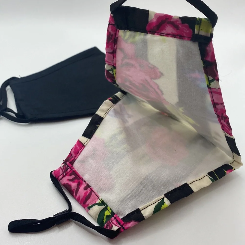 Betsey Johnson Floral Striped and Black Face Masks